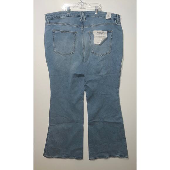 Good American New women’s good leg flare with flat tummy tech blue jeans - Picture 13 of 14